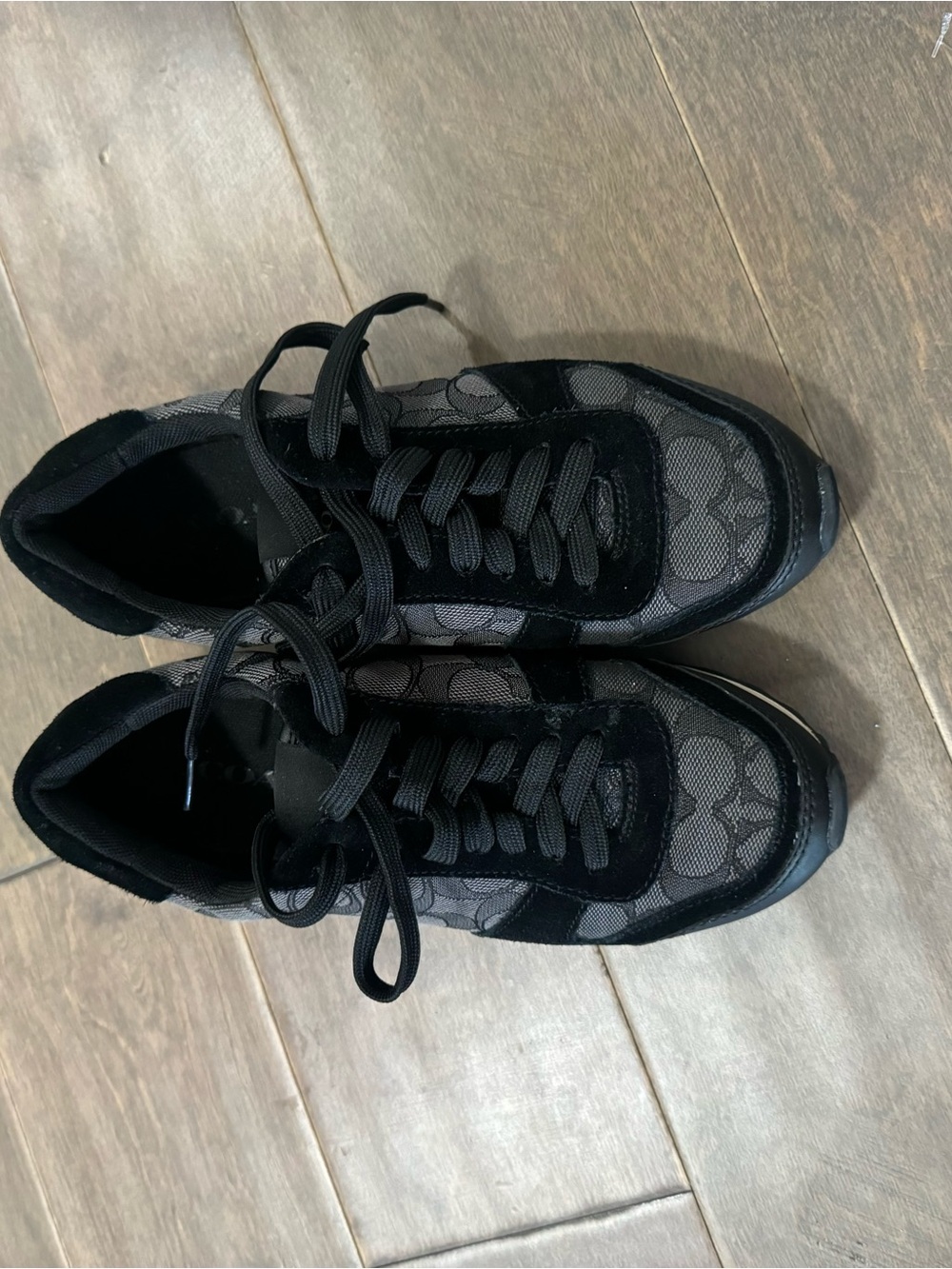 Coach Black & Gray Signature Logo Sneakers - Picture 8 of 8